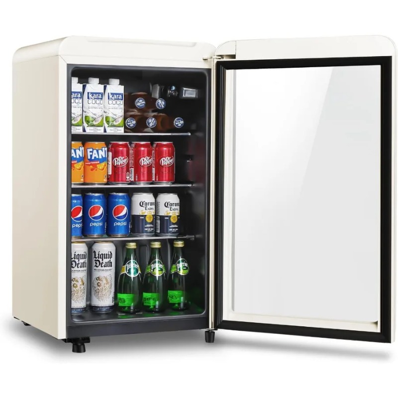 Refrigerador de bebidas Retro, - Wine Beer Mini Fridge reseña y precio