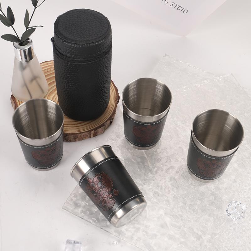 Juego de 4 tazas de viaje para - Wine Beer Glass Set reseña y precio