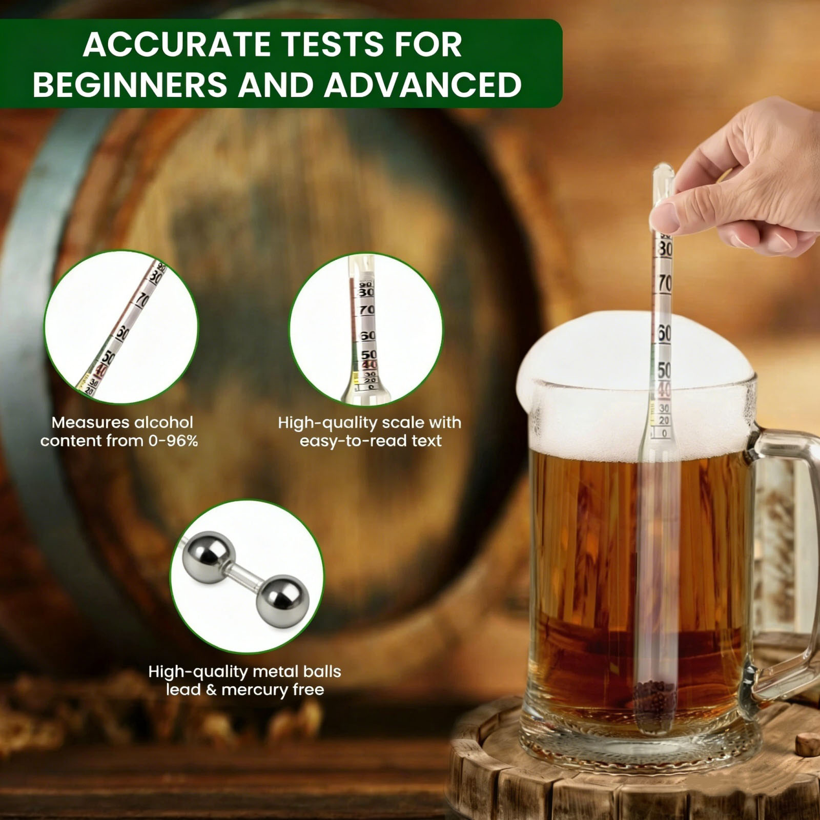 Hidrómetro de Alcohol en Vidri - Wine Beer And Mead reseña y precio