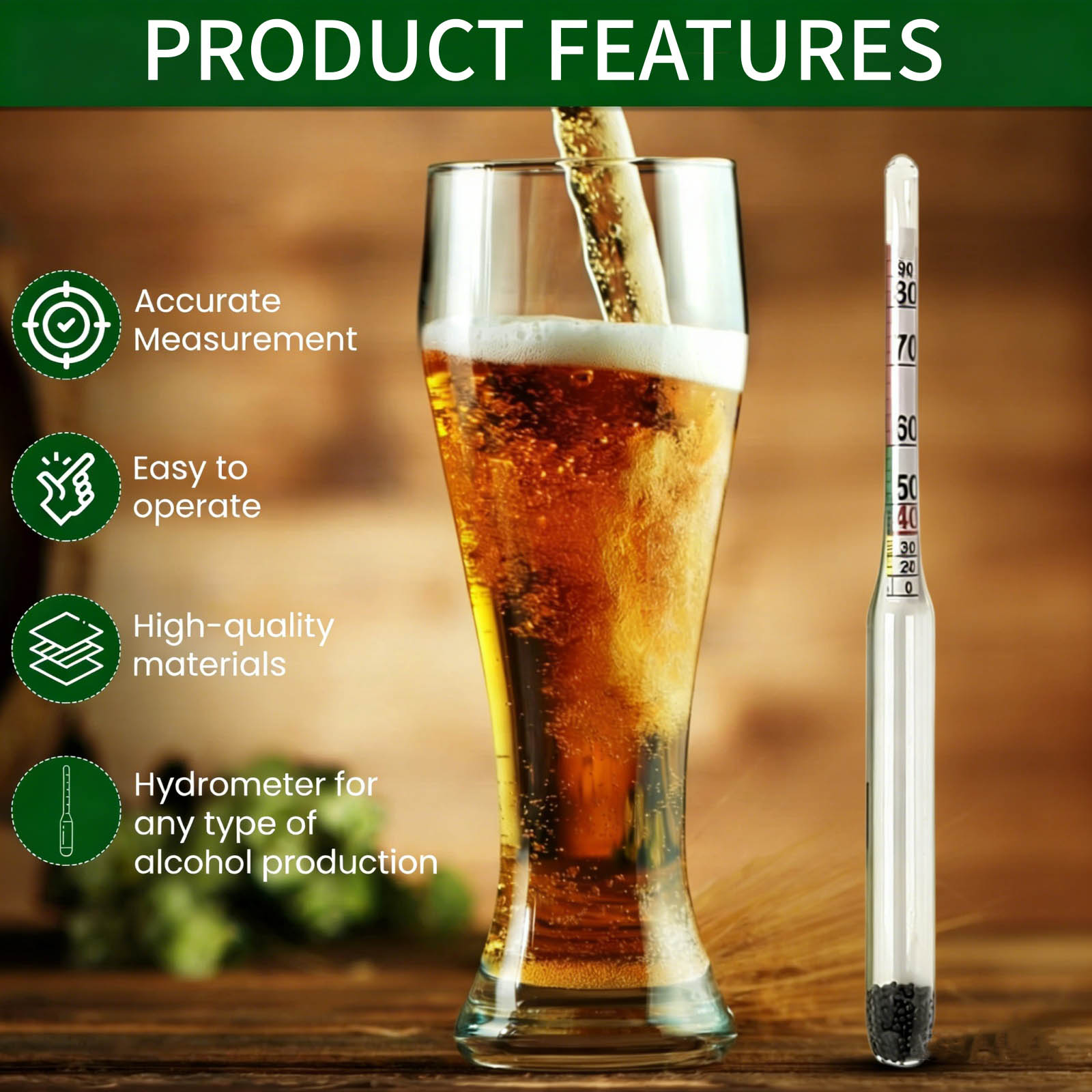 Hidrómetro de Alcohol en Vidri - Wine Beer And Mead reseña y precio